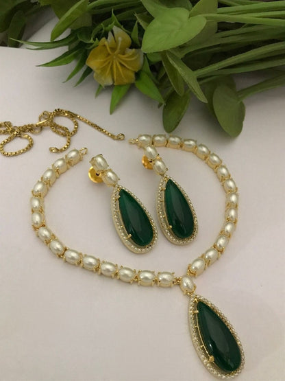 Exquisite Real Pearls & Moti Jewellery Set with Beautiful Earrings