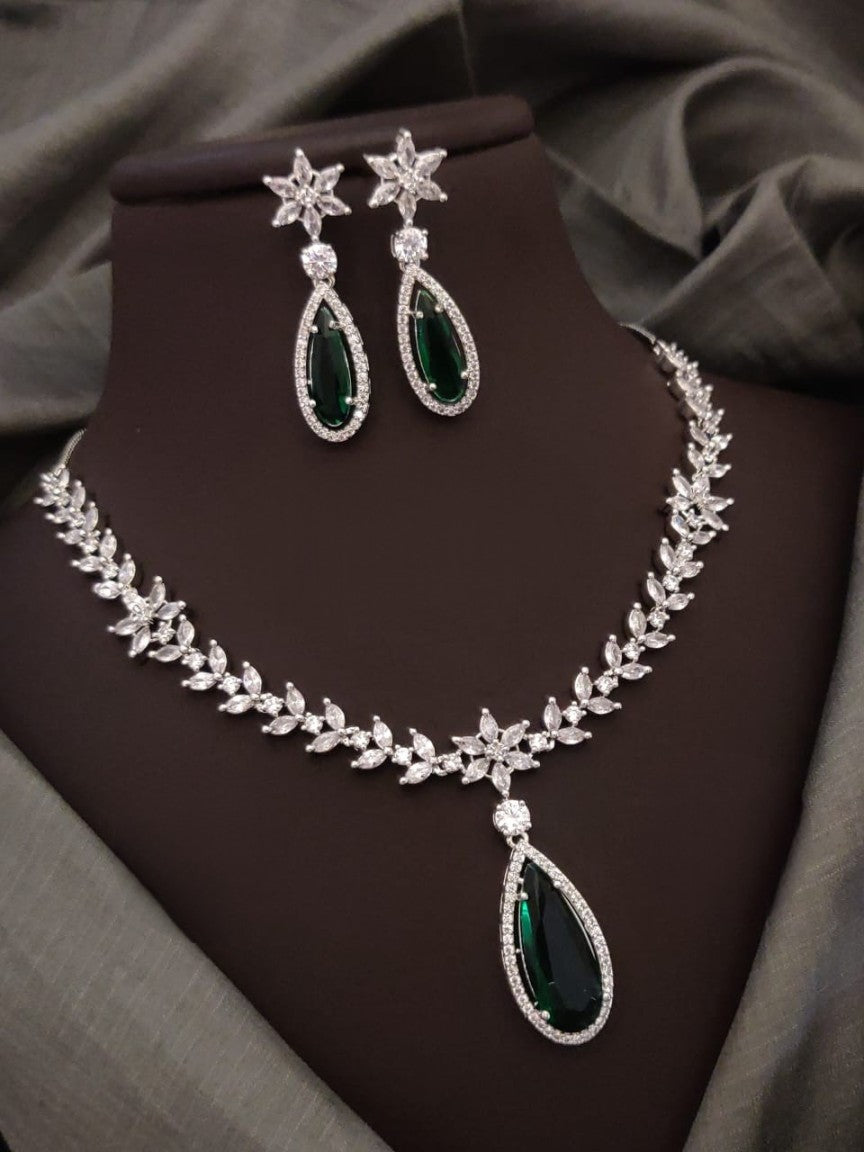 dazzling cz american diamond necklace: