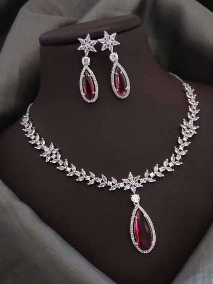 Dazzling CZ American Diamond Necklace: