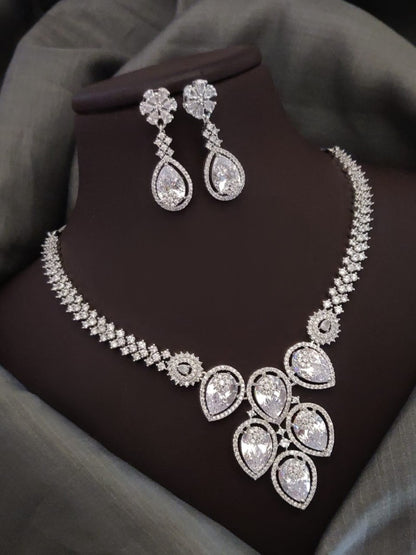 Radiant American Diamonds & Stones Necklace Set