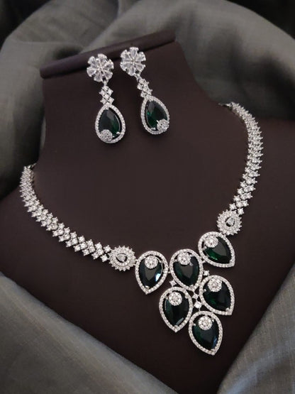 Radiant American Diamonds & Stones Necklace Set