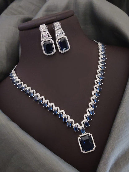 Stunning American Diamonds & Stones Necklace Set