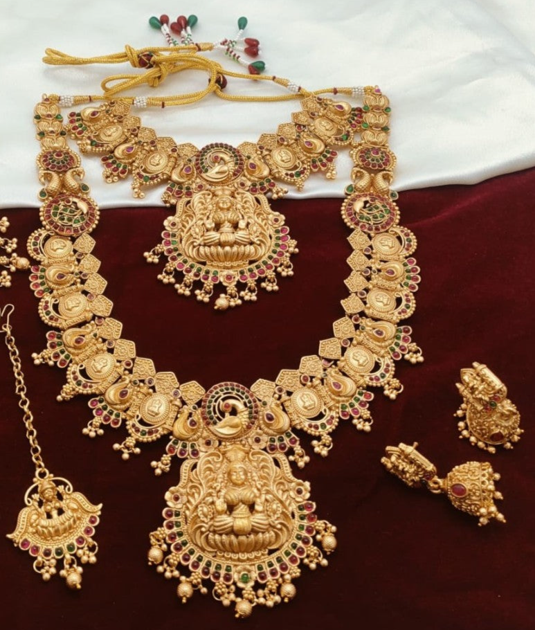 premium quality south temple jewelry set (lakshmi haram) – complete bridal collection