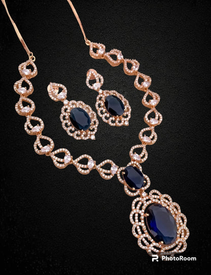 Rose Gold American Diamond Necklace