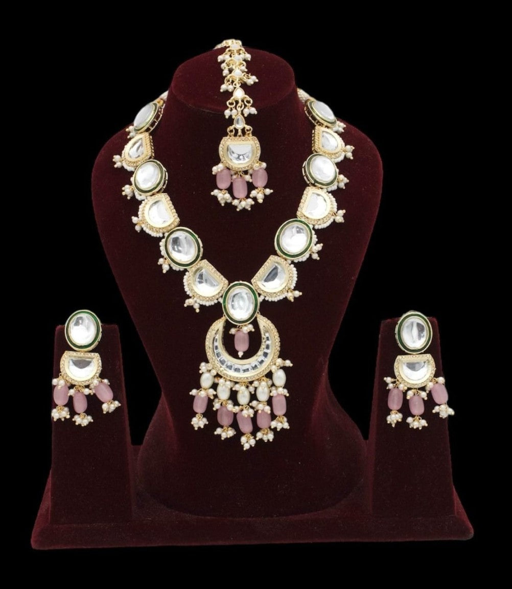 exquisite kundan & stone necklace set