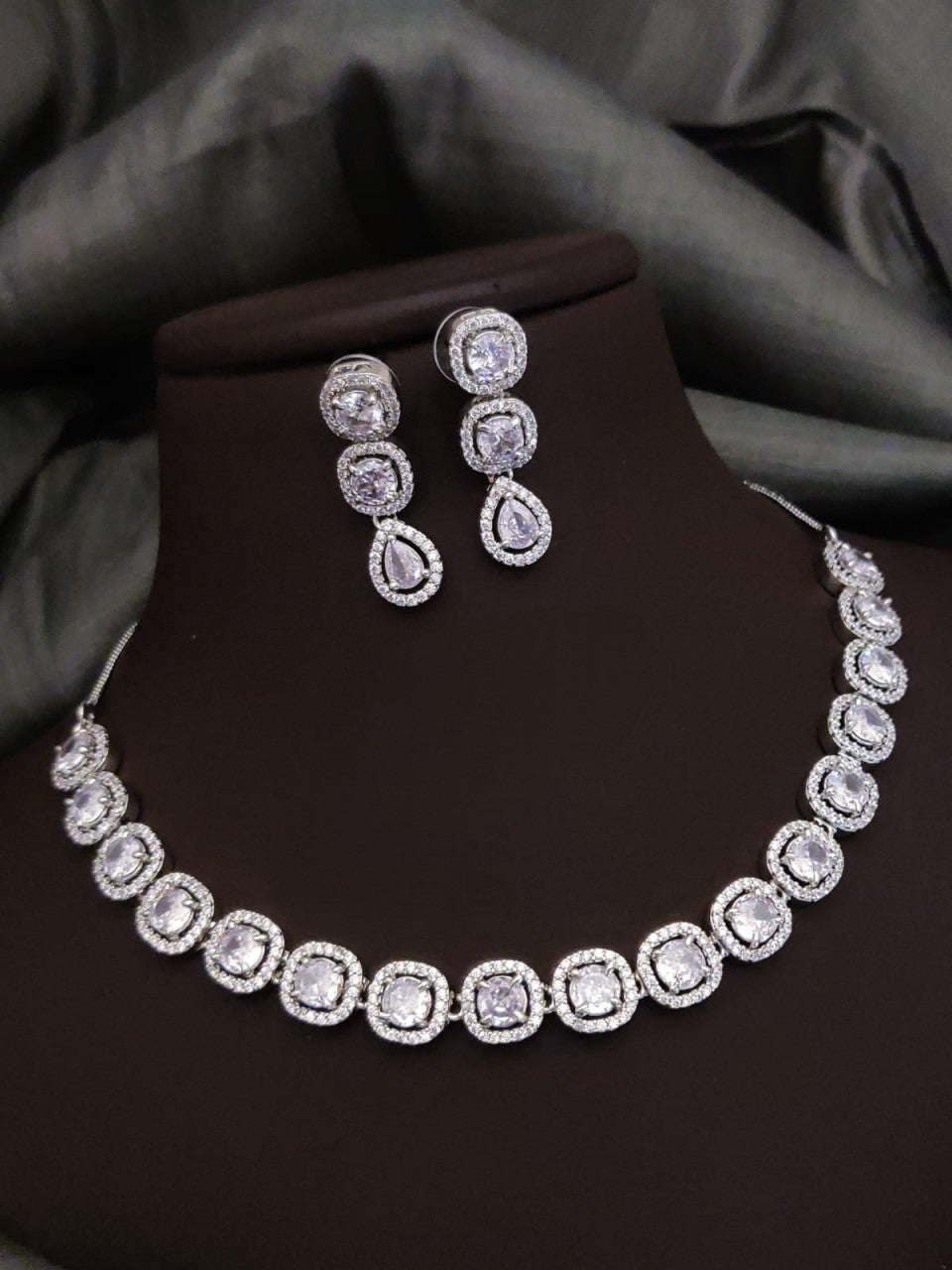 premium american diamond cz necklace