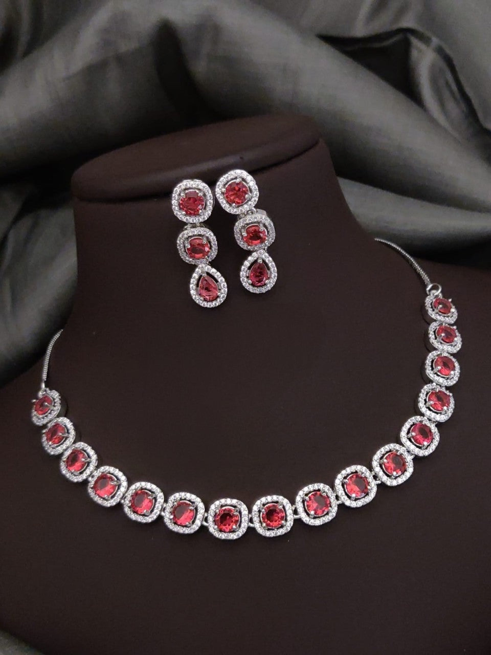 premium american diamond cz necklace