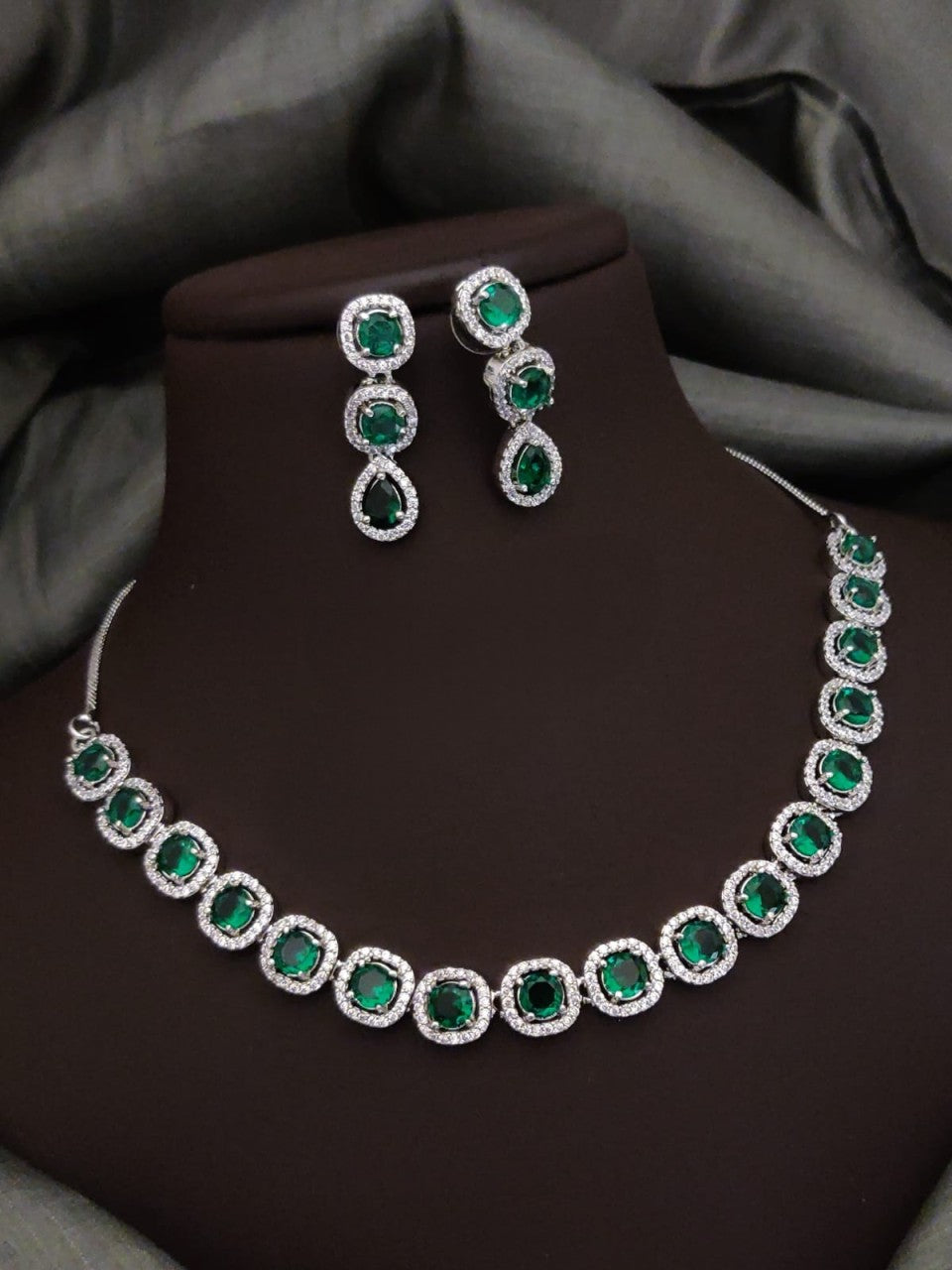 premium american diamond cz necklace