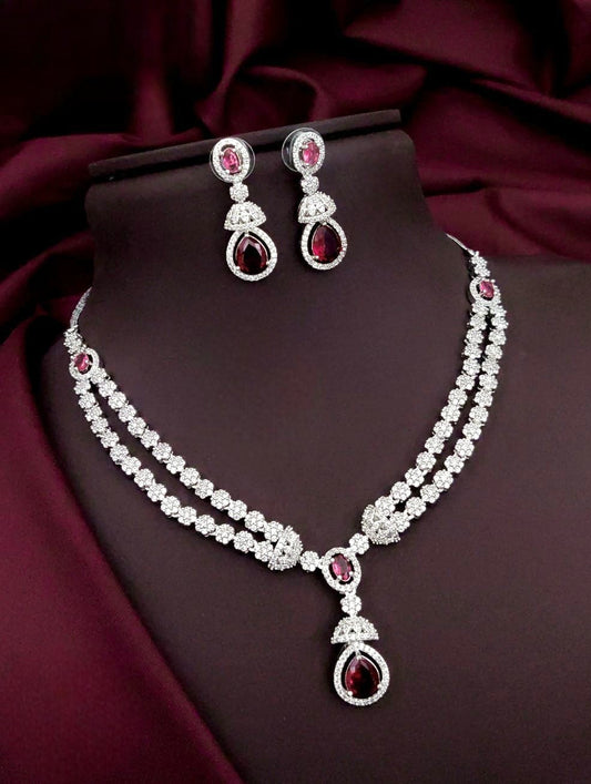 Exquisite Designer CZ Stone Necklace