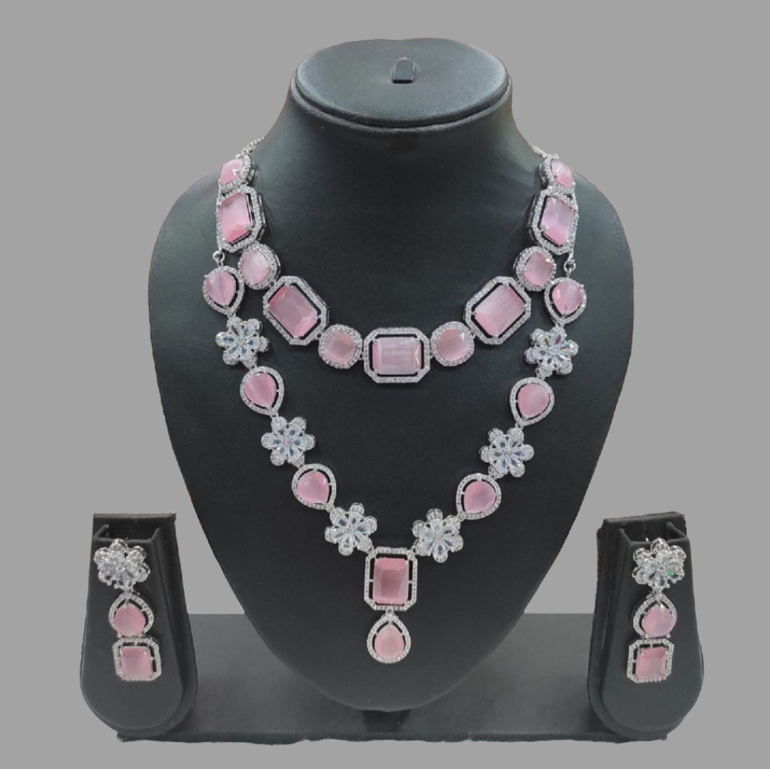 luxurious american diamond necklace set