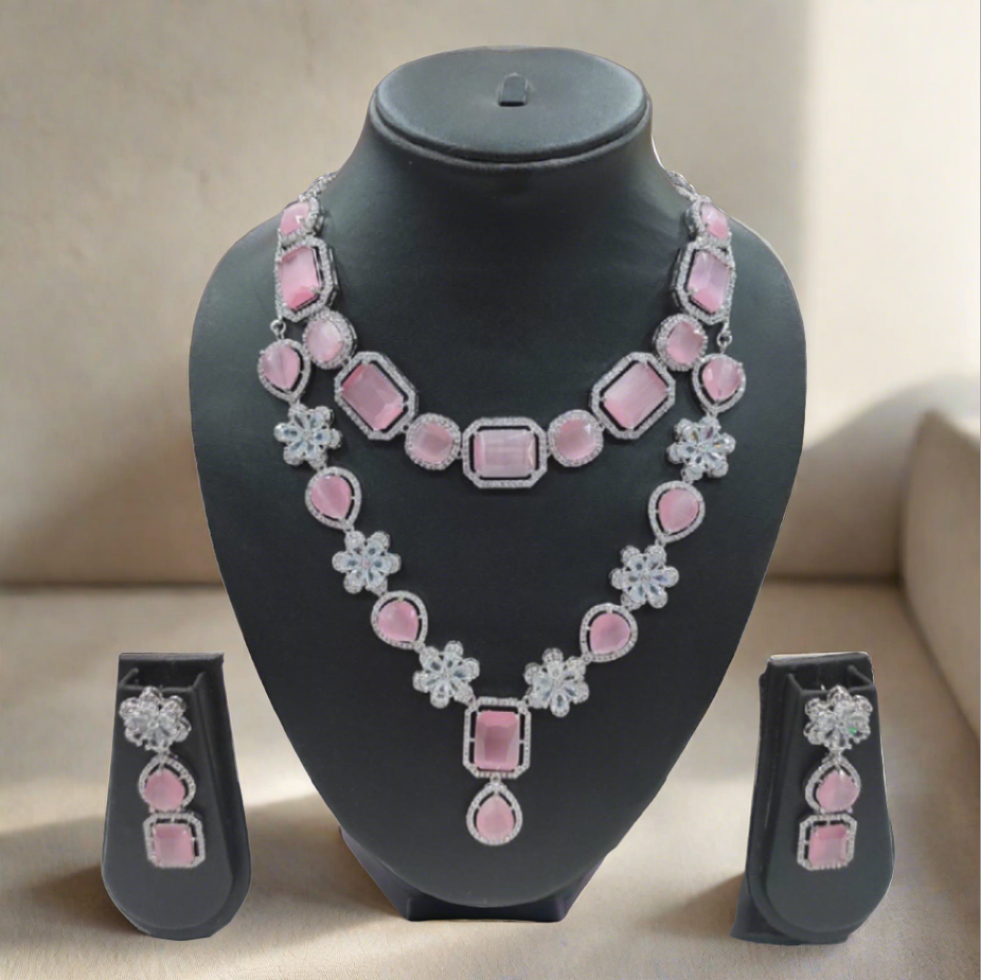 luxurious american diamond necklace set