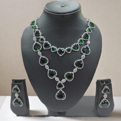 Elegant American Diamond Necklace Ensemble: Refined Glamour