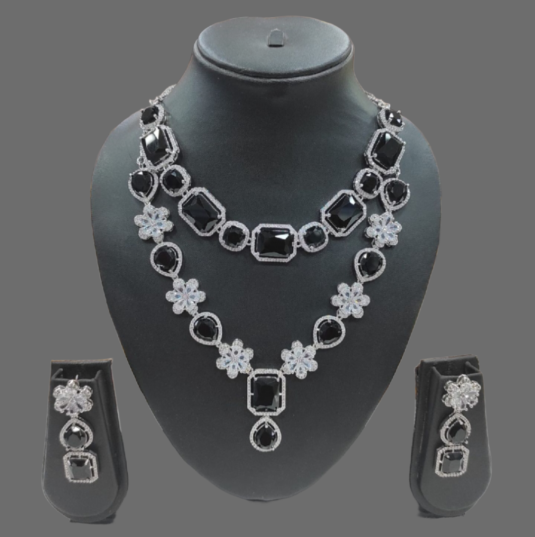 luxurious american diamond necklace set