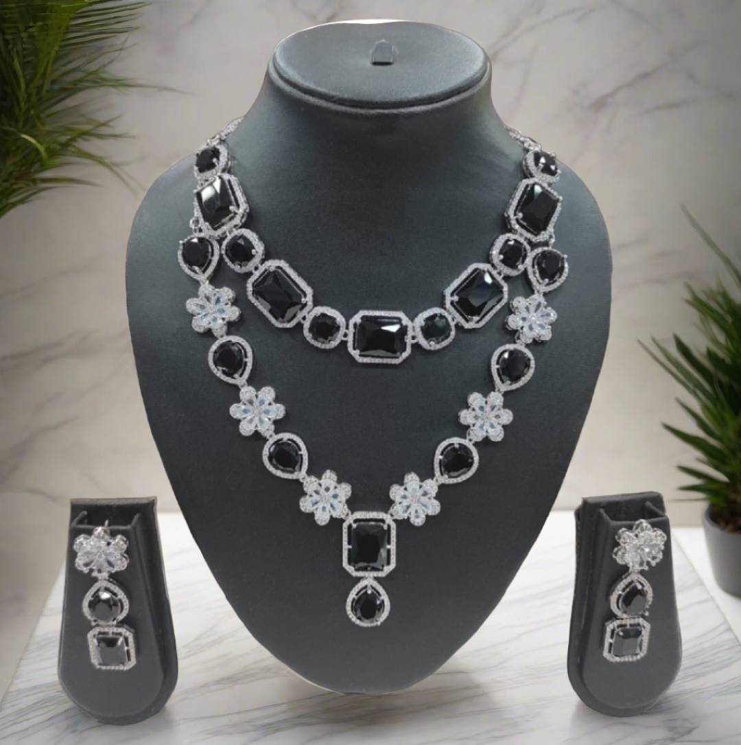 luxurious american diamond necklace set