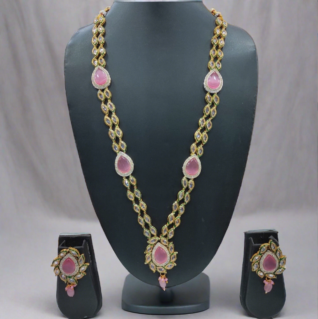 regal beauty: traditional kundan long necklace