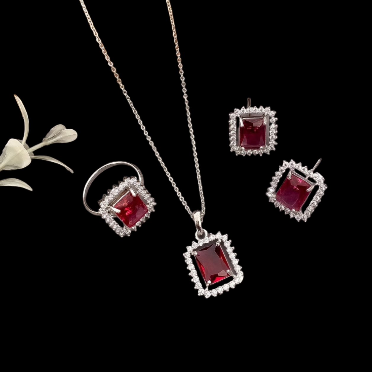 elegant american diamonds combo set - complete your look