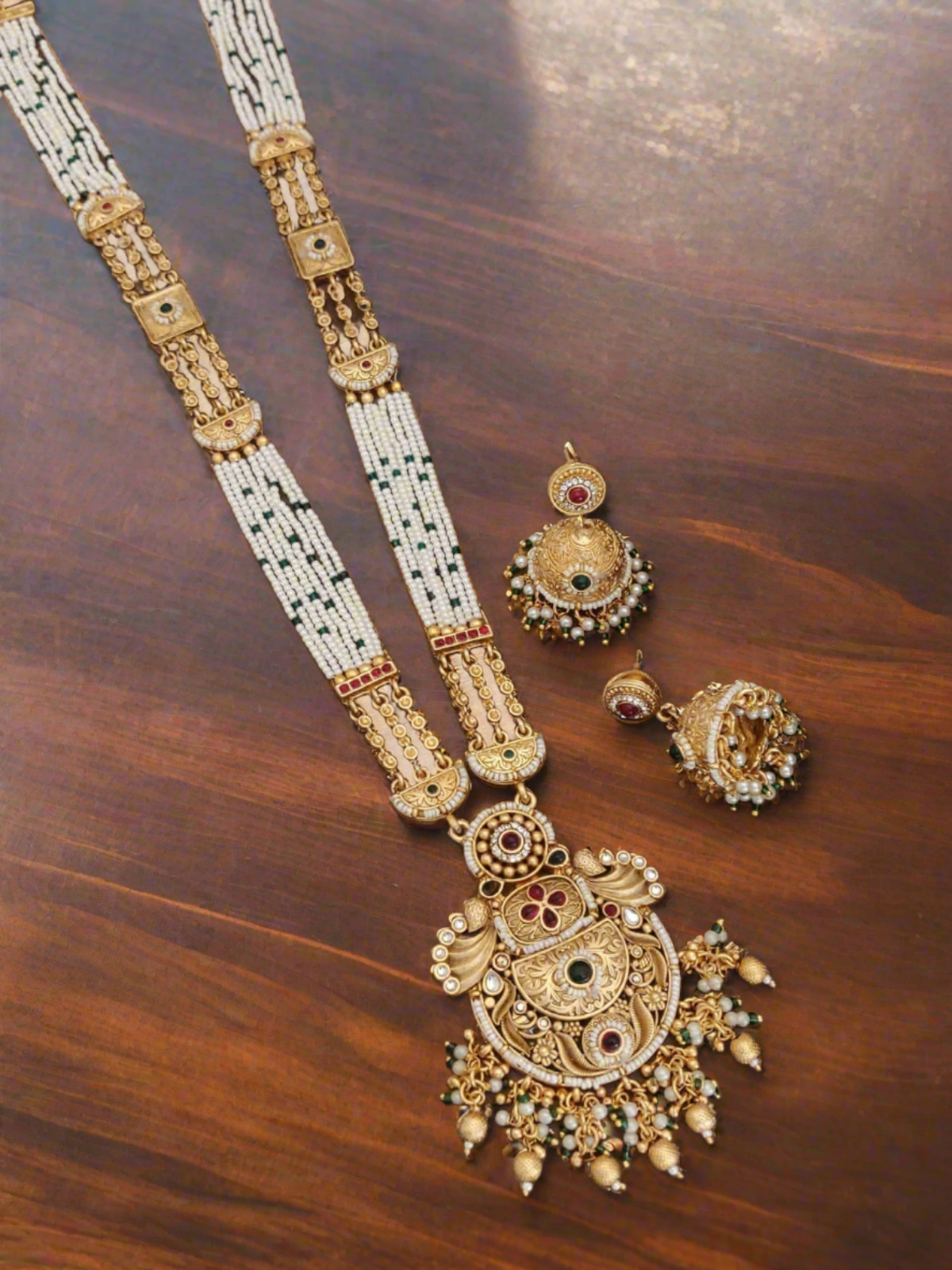 majestic rajwadi long jewellery set - regal elegance