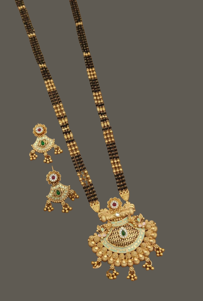 luxurious brass high gold plated mangalsutra - elegance redefined