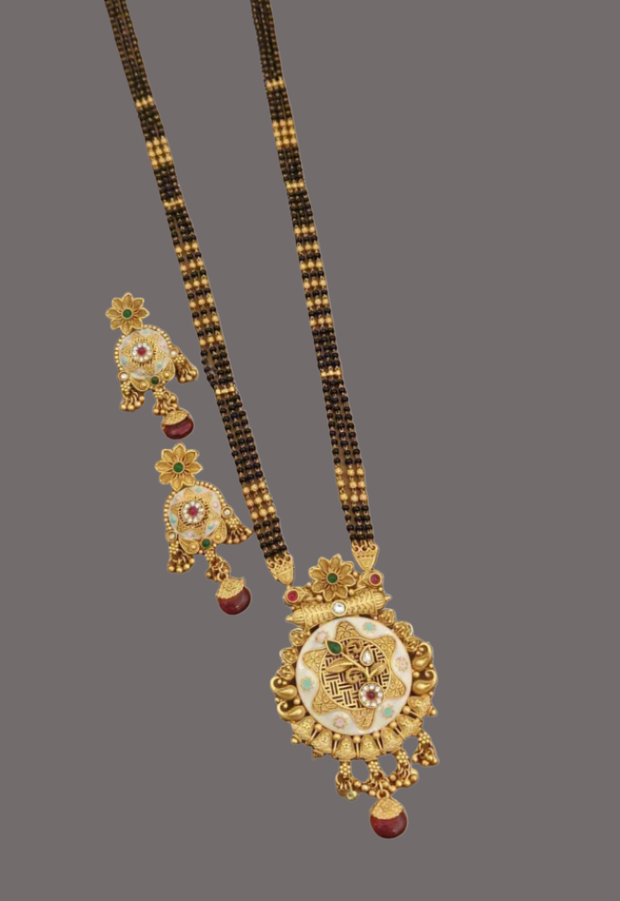 luxurious brass high gold plated mangalsutra - elegance redefined