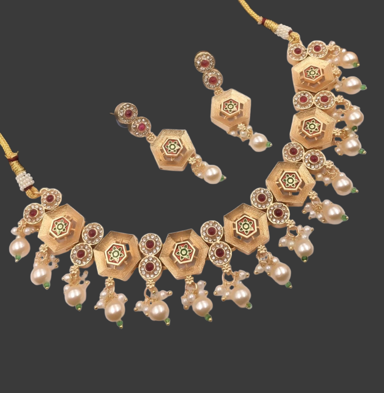 exclusive rajwadi kundan & stone jewelry set