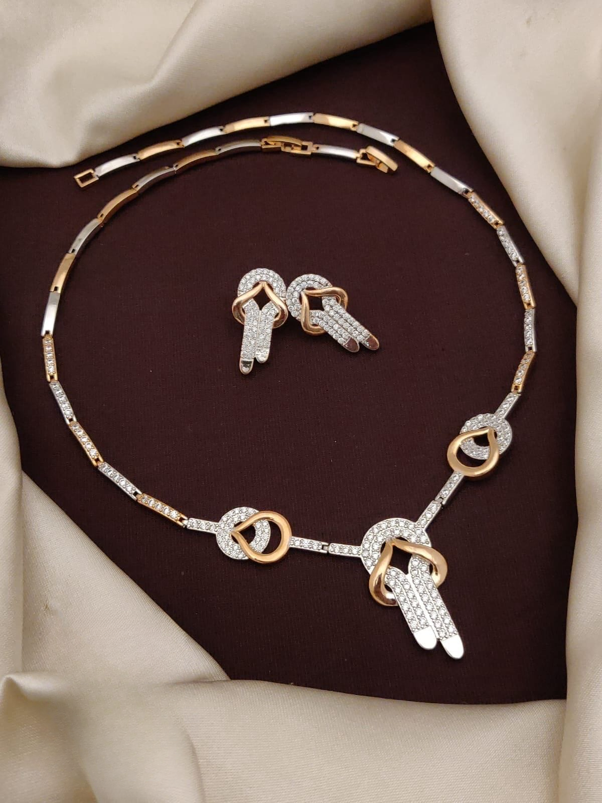 ethereal brilliance: american diamond necklace collection