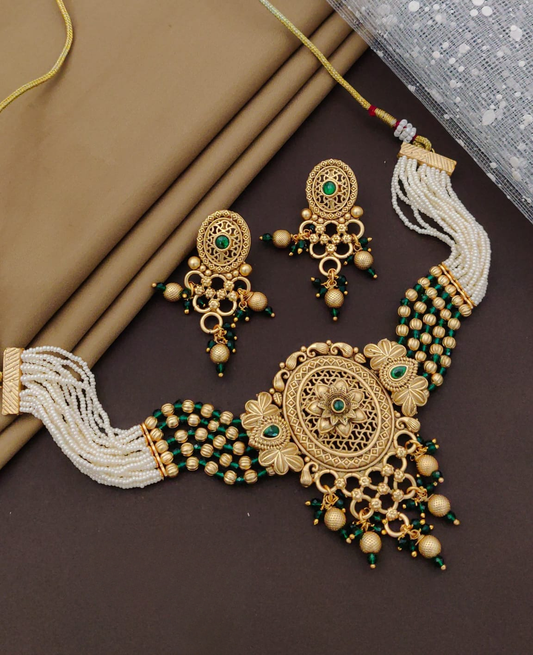 Antique Brass Hasadi Necklace Set