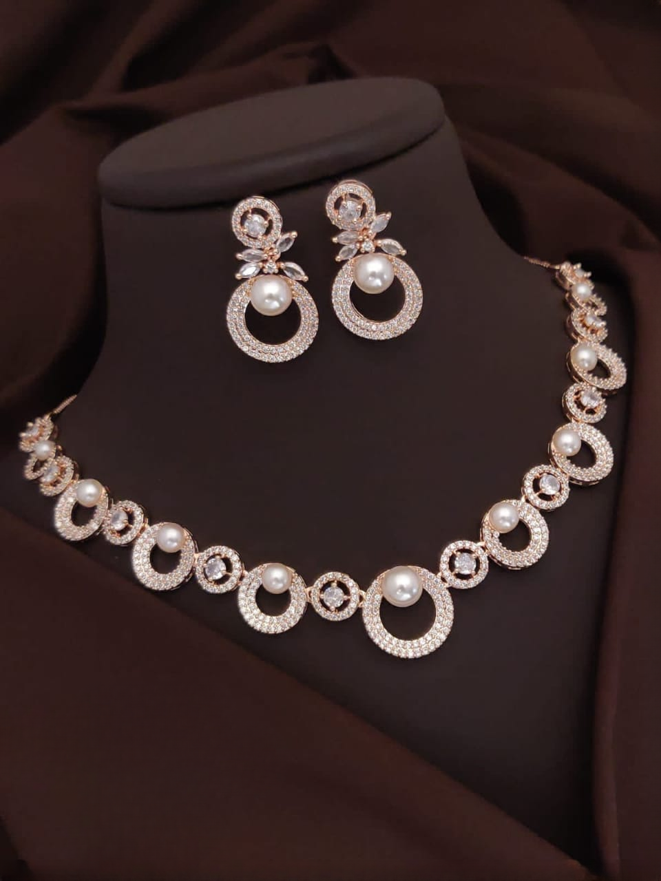 american diamond necklace and earrings - effortless glamour