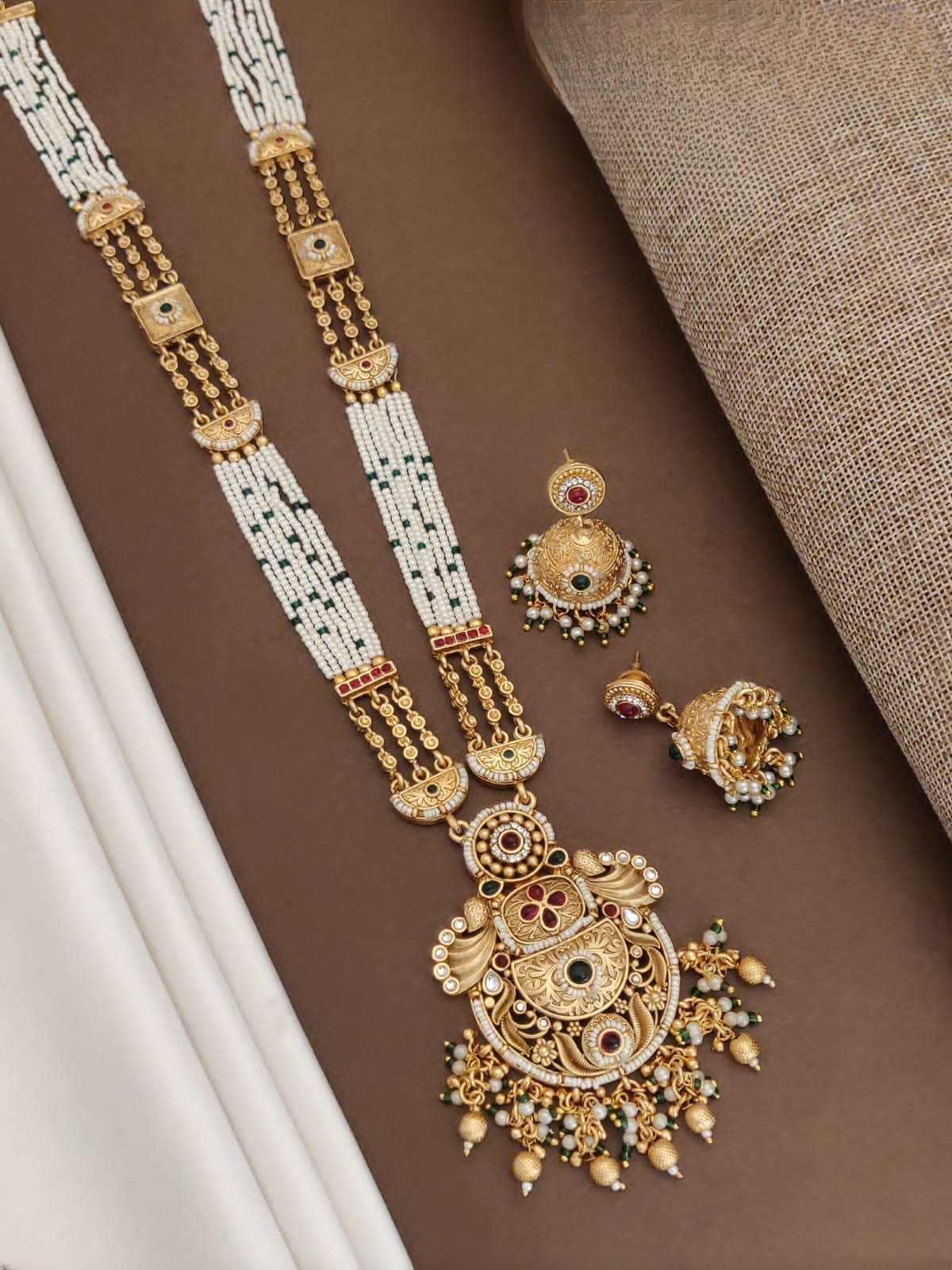 majestic rajwadi long jewellery set - regal elegance