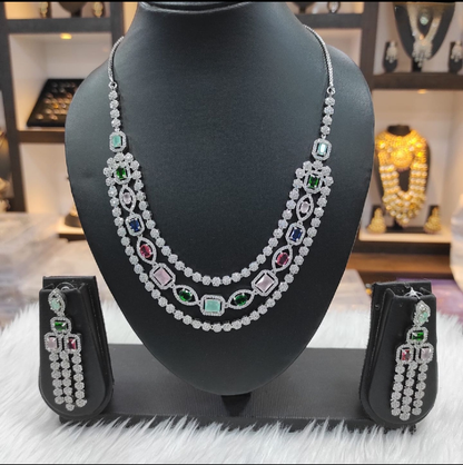 Elegant American Diamond Necklace Set