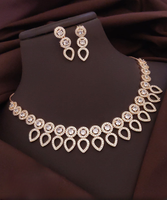 Elegant American Diamond Necklace in Sterling Silver - Sparkle and Style