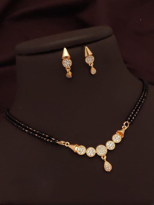 Radiant Rose Gold American Diamond Mangalsutra - Symbol of Eternal Love and Beauty