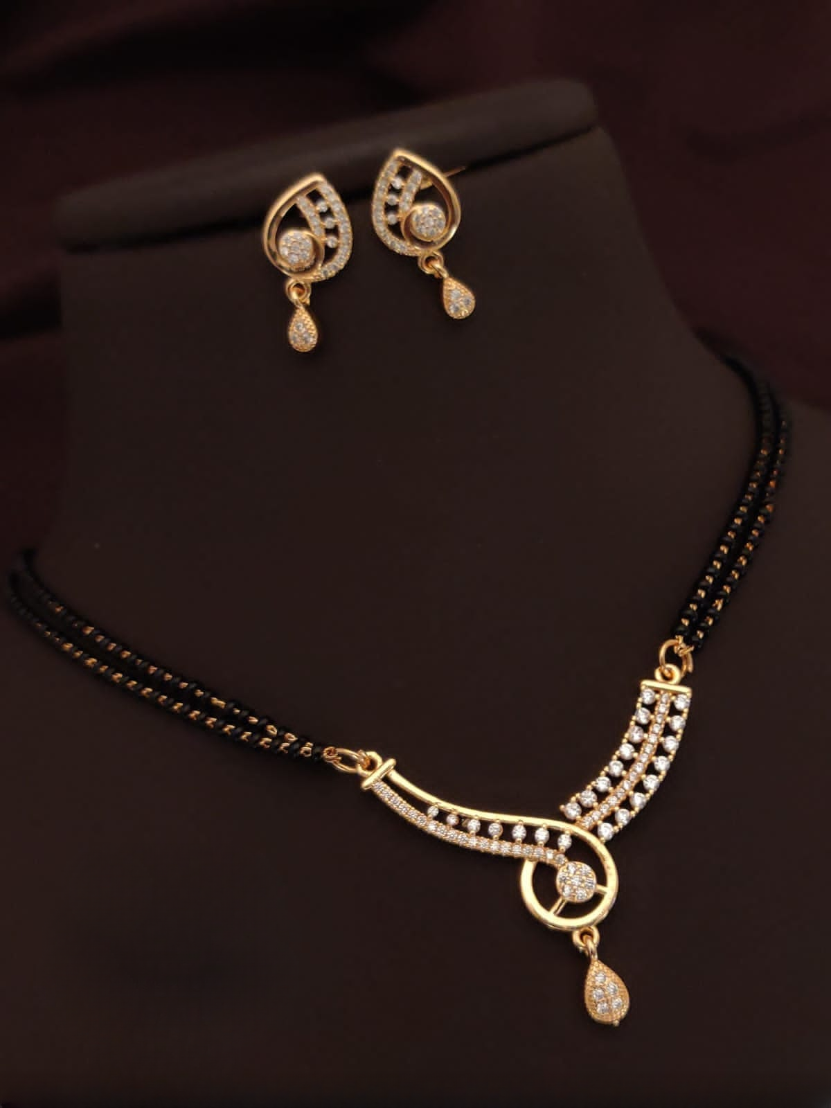 elegant rose gold mangalsutra with american diamonds - a symbol of enduring love