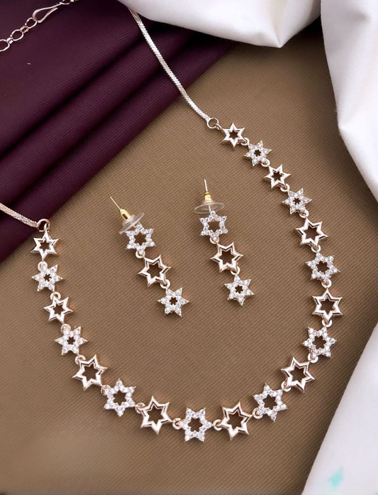 Stardust Symphony American Diamonds Necklace Set