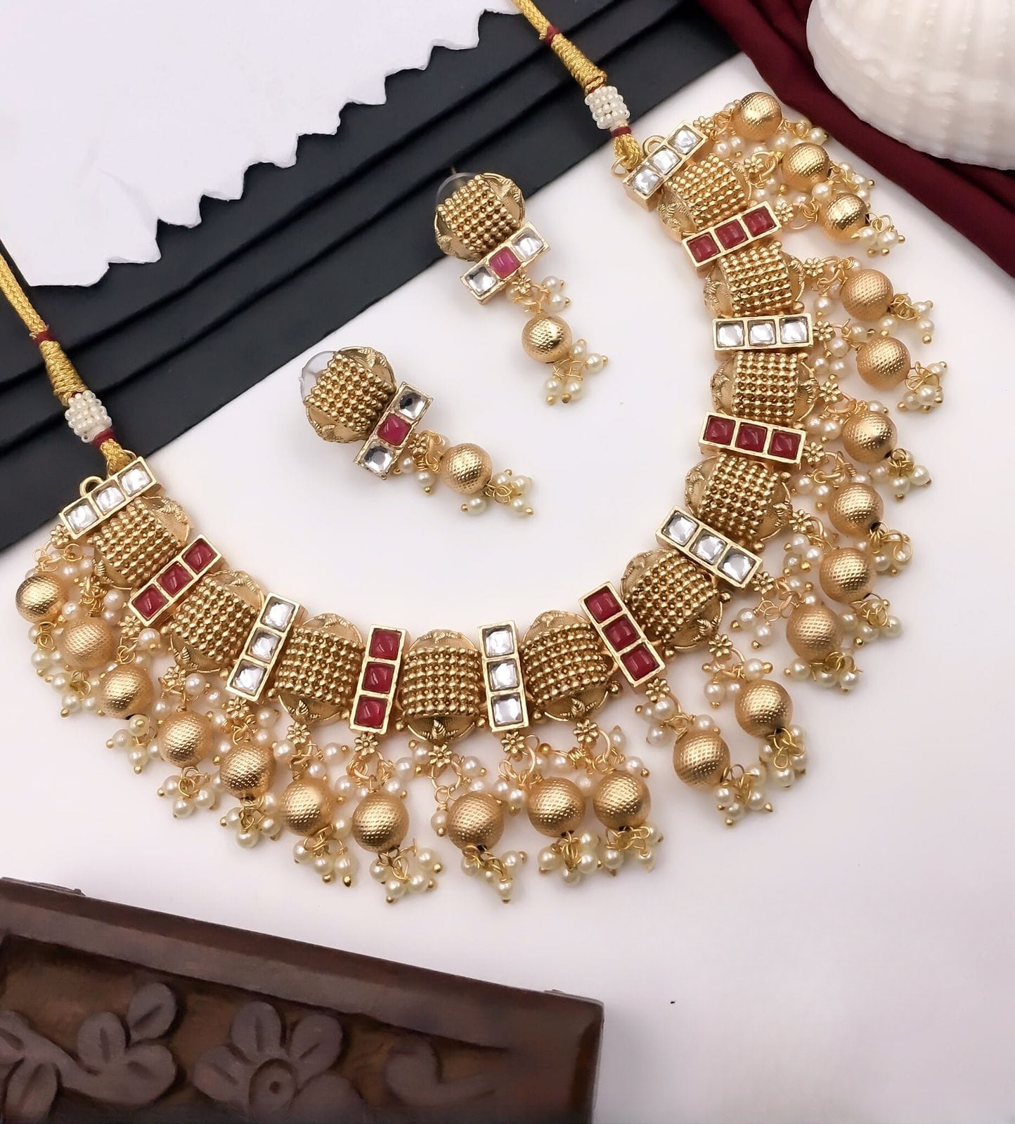 imperial grace: rajwadi kundan & stone jewelry set for the modern maharani